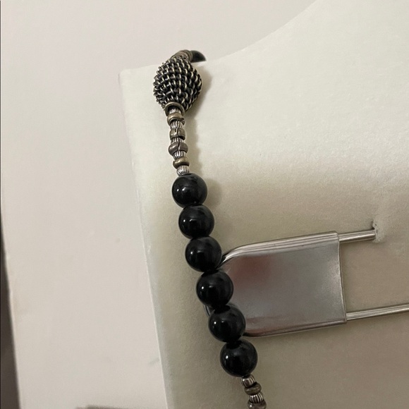 Artisan Black and Silver Statement Necklace - Picture 4 of 10